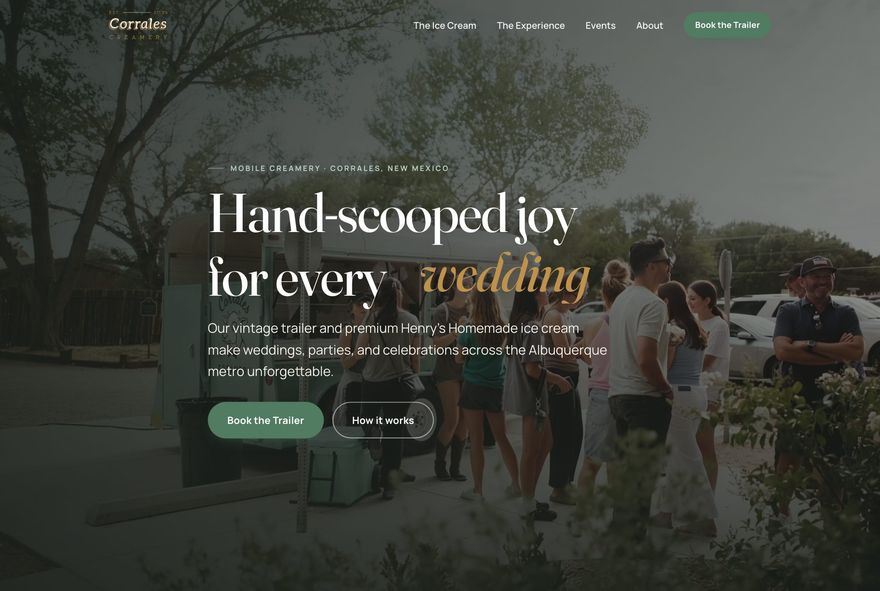 Corrales Creamery website