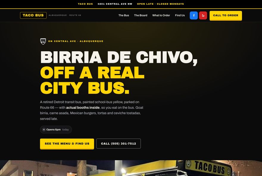 Taco Bus Albuquerque website